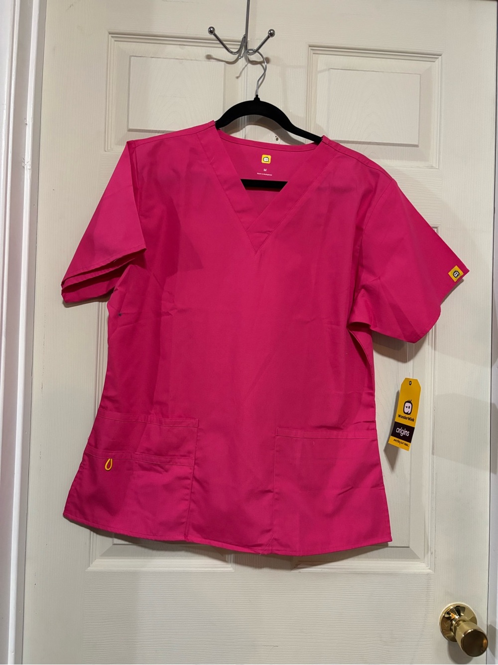 WonderWink Women's V-Neck Scrub Top - Hot Pink, teal, turquoise and purple  (4)